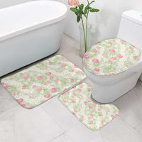 Anthurium Plumeria Lei Pastel Bathroom Set Green Hawaiian Splendid Palaka LT01 - Polynesian Pride