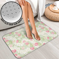 Anthurium Plumeria Lei Pastel Bathroom Set Green Hawaiian Splendid Palaka LT01 - Polynesian Pride