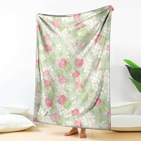 Anthurium Plumeria Lei Pastel Blanket Green Hawaiian Splendid Palaka LT01 - Polynesian Pride