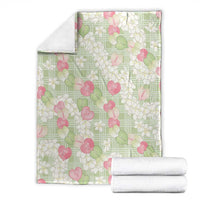 Anthurium Plumeria Lei Pastel Blanket Green Hawaiian Splendid Palaka LT01 - Polynesian Pride