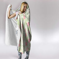 Anthurium Plumeria Lei Pastel Hooded Blanket Green Hawaiian Splendid Palaka