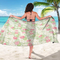 Anthurium Plumeria Lei Pastel Sarong Green Hawaiian Splendid Palaka LT01 - Polynesian Pride