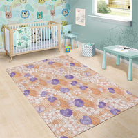 Anthurium Plumeria Lei Pastel Area Rug Orange Hawaiian Splendid Palaka