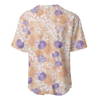Anthurium Plumeria Lei Pastel Baseball Jersey Orange Hawaiian Splendid Palaka LT01 - Polynesian Pride