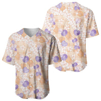 Anthurium Plumeria Lei Pastel Baseball Jersey Orange Hawaiian Splendid Palaka LT01 - Polynesian Pride