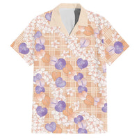 Anthurium Plumeria Lei Pastel Family Matching Off Shoulder Maxi Dress and Hawaiian Shirt Orange Hawaiian Splendid Palaka LT01 Dad's Shirt - Short Sleeve Orange - Polynesian Pride