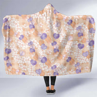 Anthurium Plumeria Lei Pastel Hooded Blanket Orange Hawaiian Splendid Palaka