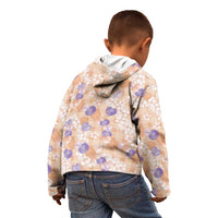 Anthurium Plumeria Lei Pastel Kid Hoodie Orange Hawaiian Splendid Palaka