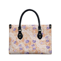Anthurium Plumeria Lei Pastel Leather Bag Orange Hawaiian Splendid Palaka