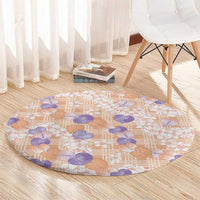 Anthurium Plumeria Lei Pastel Round Carpet Orange Hawaiian Splendid Palaka