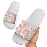 Anthurium Plumeria Lei Pastel Slide Sandals Orange Hawaiian Splendid Palaka LT01 - Polynesian Pride