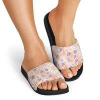 Anthurium Plumeria Lei Pastel Slide Sandals Orange Hawaiian Splendid Palaka LT01 - Polynesian Pride