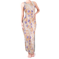 Anthurium Plumeria Lei Pastel Tank Maxi Dress Orange Hawaiian Splendid Palaka