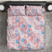 Anthurium Plumeria Lei Pastel Bedding Set Pink Hawaiian Splendid Palaka