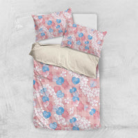 Anthurium Plumeria Lei Pastel Bedding Set Pink Hawaiian Splendid Palaka