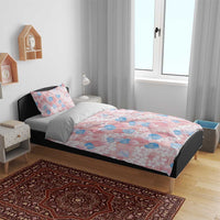 Anthurium Plumeria Lei Pastel Bedding Set Pink Hawaiian Splendid Palaka