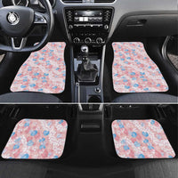 Anthurium Plumeria Lei Pastel Car Mats Pink Hawaiian Splendid Palaka LT01 Set 4pcs Pink - Polynesian Pride