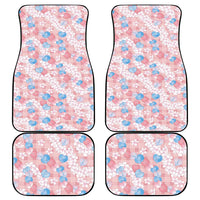 Anthurium Plumeria Lei Pastel Car Mats Pink Hawaiian Splendid Palaka LT01 - Polynesian Pride