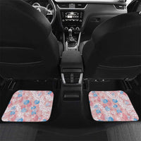 Anthurium Plumeria Lei Pastel Car Mats Pink Hawaiian Splendid Palaka LT01 Set 2pcs - Back Pink - Polynesian Pride