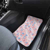 Anthurium Plumeria Lei Pastel Car Mats Pink Hawaiian Splendid Palaka LT01 - Polynesian Pride
