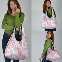 Anthurium Plumeria Lei Pastel Grocery Bag Pink Hawaiian Splendid Palaka