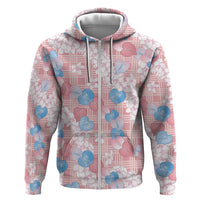 Anthurium Plumeria Lei Pastel Hoodie Pink Hawaiian Splendid Palaka