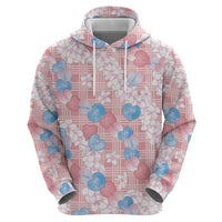 Anthurium Plumeria Lei Pastel Hoodie Pink Hawaiian Splendid Palaka
