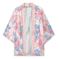 Anthurium Plumeria Lei Pastel Kimono Pink Hawaiian Splendid Palaka LT01 Unisex Pink - Polynesian Pride