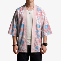 Anthurium Plumeria Lei Pastel Kimono Pink Hawaiian Splendid Palaka LT01 - Polynesian Pride