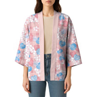 Anthurium Plumeria Lei Pastel Kimono Pink Hawaiian Splendid Palaka LT01 - Polynesian Pride