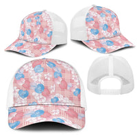 Anthurium Plumeria Lei Pastel Mesh Trucker Cap Pink Hawaiian Splendid Palaka