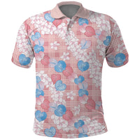 Anthurium Plumeria Lei Pastel Polo Shirt Pink Hawaiian Splendid Palaka
