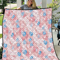 Anthurium Plumeria Lei Pastel Quilt Pink Hawaiian Splendid Palaka LT01 Pink - Polynesian Pride