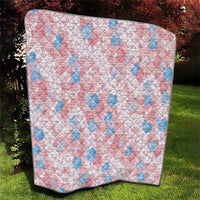 Anthurium Plumeria Lei Pastel Quilt Pink Hawaiian Splendid Palaka LT01 - Polynesian Pride
