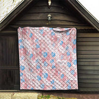 Anthurium Plumeria Lei Pastel Quilt Pink Hawaiian Splendid Palaka LT01 - Polynesian Pride