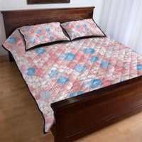 Anthurium Plumeria Lei Pastel Quilt Bed Set Pink Hawaiian Splendid Palaka