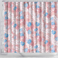 Anthurium Plumeria Lei Pastel Shower Curtain Pink Hawaiian Splendid Palaka