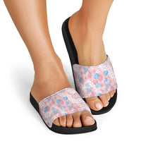 Anthurium Plumeria Lei Pastel Slide Sandals Pink Hawaiian Splendid Palaka