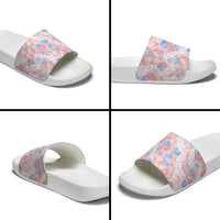 Anthurium Plumeria Lei Pastel Slide Sandals Pink Hawaiian Splendid Palaka