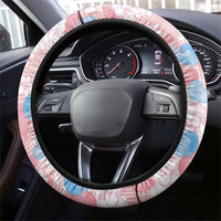 Anthurium Plumeria Lei Pastel Steering Wheel Cover Pink Hawaiian Splendid Palaka