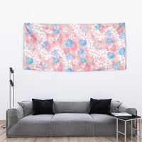 Anthurium Plumeria Lei Pastel Tapestry Pink Hawaiian Splendid Palaka LT01 - Polynesian Pride