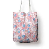 Anthurium Plumeria Lei Pastel Tote Bag Pink Hawaiian Splendid Palaka LT01 - Polynesian Pride