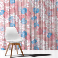 Anthurium Plumeria Lei Pastel Window Curtain Pink Hawaiian Splendid Palaka