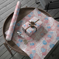 Anthurium Plumeria Lei Pastel Wrapping Paper Pink Hawaiian Splendid Palaka LT01 - Polynesian Pride