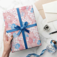 Anthurium Plumeria Lei Pastel Wrapping Paper Pink Hawaiian Splendid Palaka LT01 - Polynesian Pride