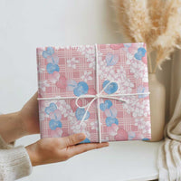 Anthurium Plumeria Lei Pastel Wrapping Paper Pink Hawaiian Splendid Palaka LT01 - Polynesian Pride