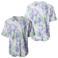Anthurium Plumeria Lei Pastel Baseball Jersey Purple Hawaiian Splendid Palaka LT01 - Polynesian Pride