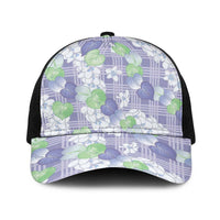 Anthurium Plumeria Lei Pastel Baseball Net Cap Purple Hawaiian Splendid Palaka LT01 One Size Black Purple - Polynesian Pride