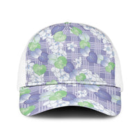 Anthurium Plumeria Lei Pastel Baseball Net Cap Purple Hawaiian Splendid Palaka LT01 One Size White Purple - Polynesian Pride