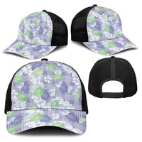 Anthurium Plumeria Lei Pastel Baseball Net Cap Purple Hawaiian Splendid Palaka LT01 - Polynesian Pride